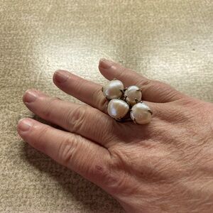 RARE Silpada Sterling Silver 'Coastal' Pearl Ring R2940  Size 9